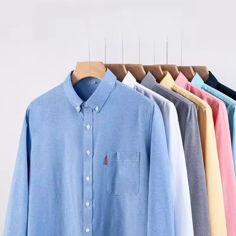 Oxford Cotton Casual Shirt Business - Męska koszula biznesowa ze 100% czystej