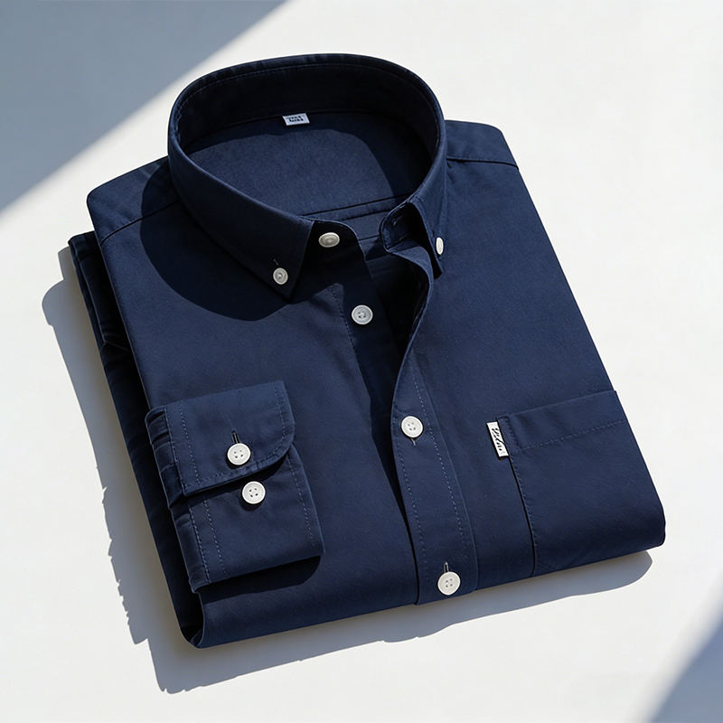 Oxford Cotton Casual Shirt Business - Męskie koszule z długim rękawem, z