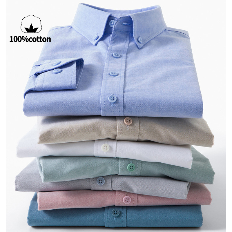 Mandarin Collar Formal Shirt Slim Fit - Męska koszula Oxford ze 100% bawełny