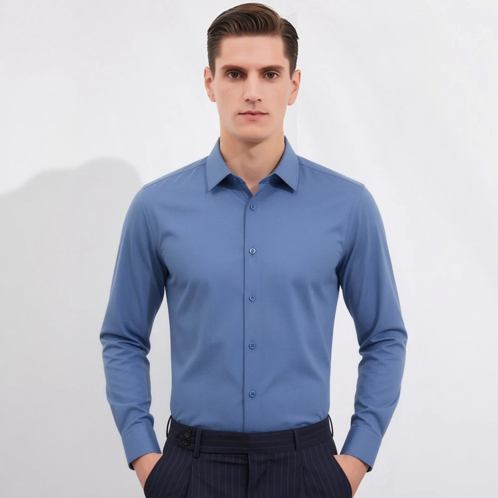 Breathable Bamboo Fiber Shirt Non Iron - Męska koszula biznesowa o wyglądzie satyny,
