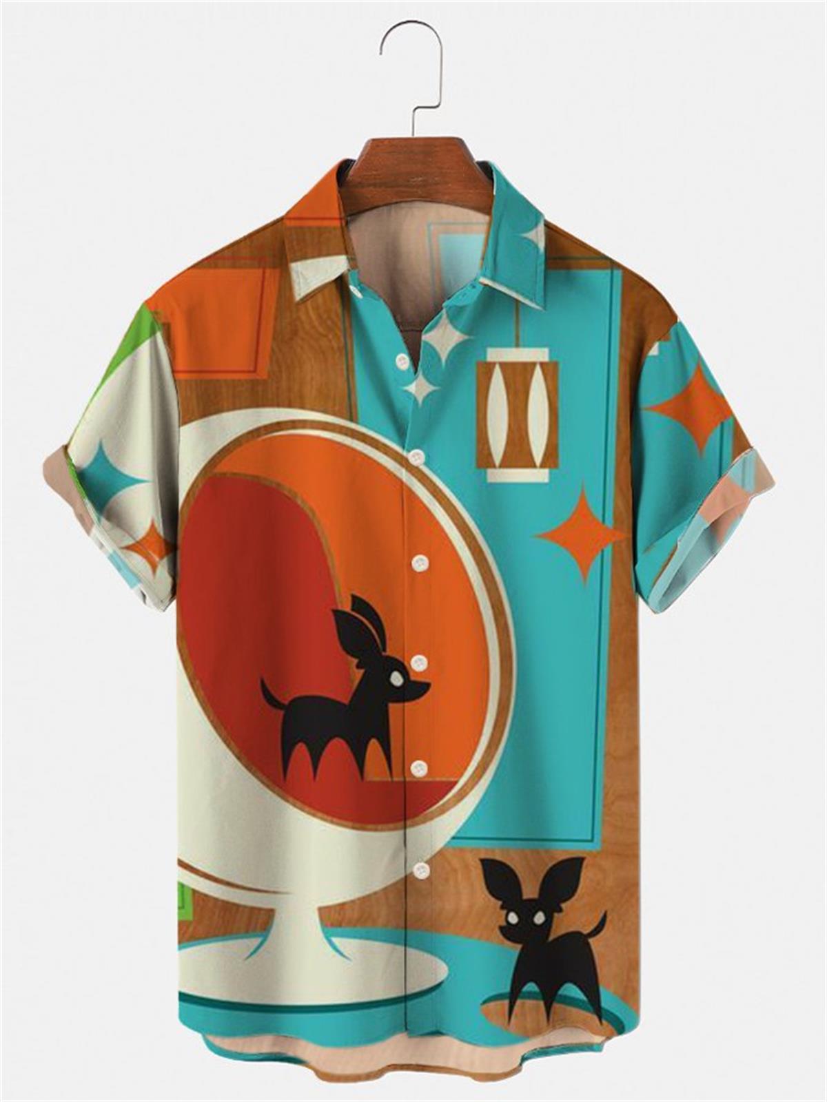 Vintage Hawaiian Floral Shirt - Męska koszulka hawajska, koszula z kwiatowym