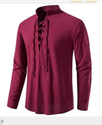 Męska koszula piracka w stylu  – Medieval Gothic Lace Up Pirate Shirt recenzja i cena