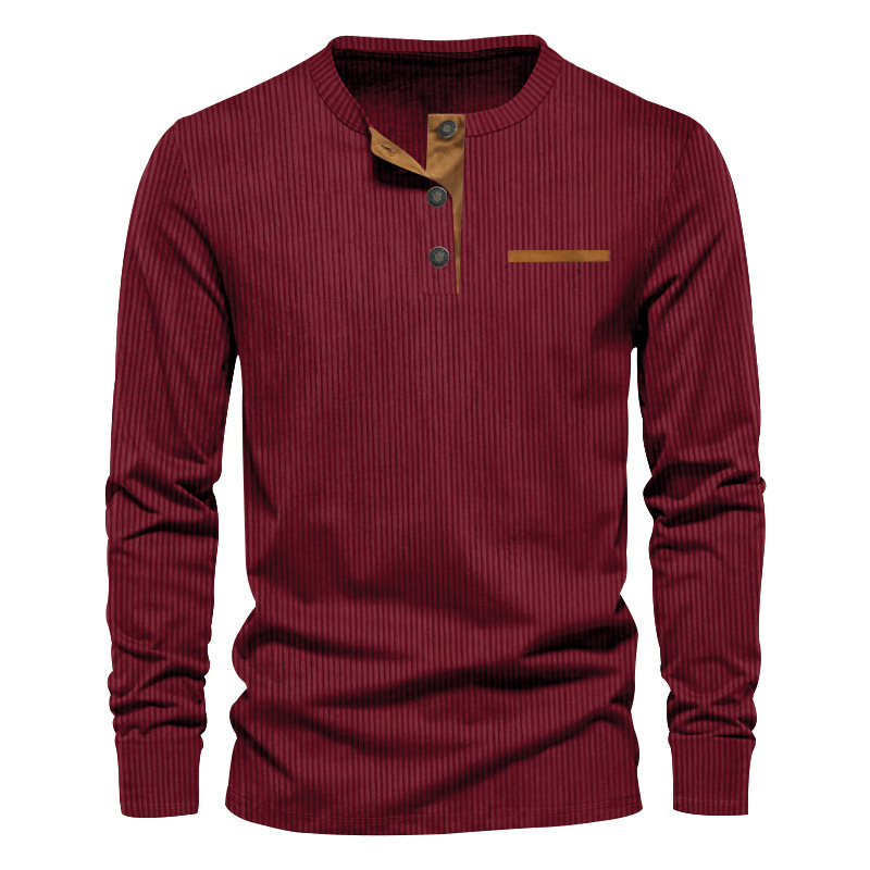 Nowa męska koszulka z długim r – Corduroy Button Up Shirt Men recenzja i cena