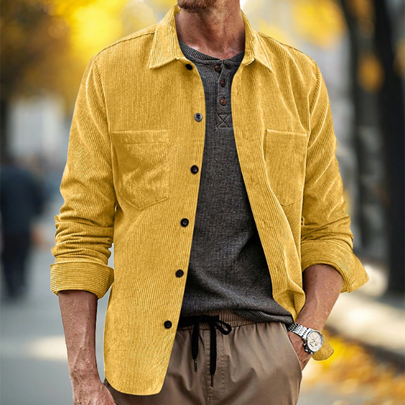 Męska koszula sztruksowa w sty – Corduroy Button Up Shirt Men recenzja i cena