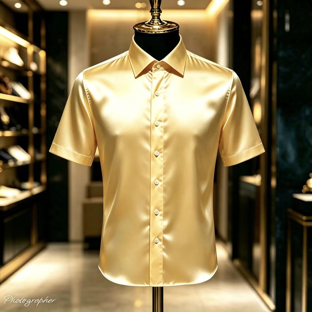 Męska koszula wizytowa z krótk – Mens Satin Silk Dress Shirt recenzja i cena