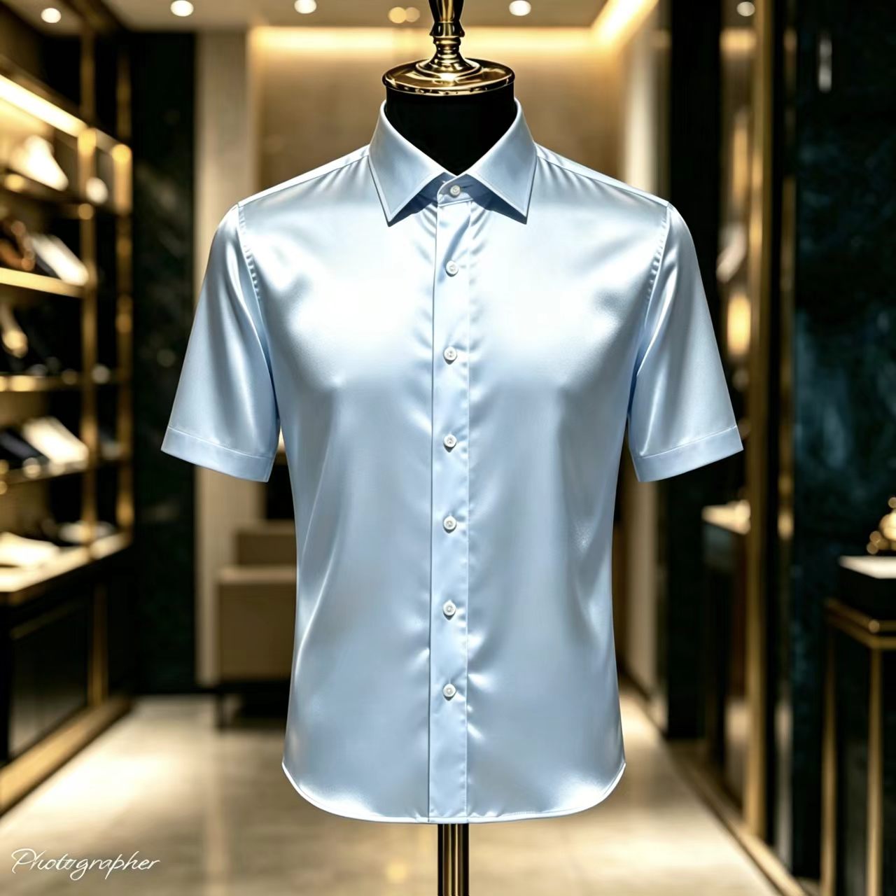 Męska koszula wizytowa z krótk – Mens Satin Silk Dress Shirt recenzja i cena