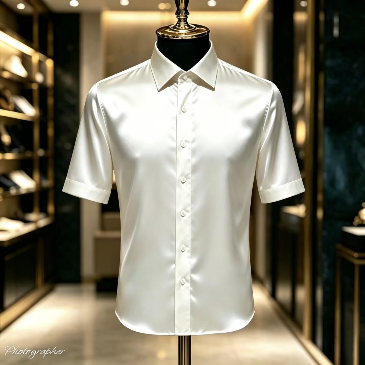 Męska koszula wizytowa z krótk – Mens Satin Silk Dress Shirt recenzja i cena