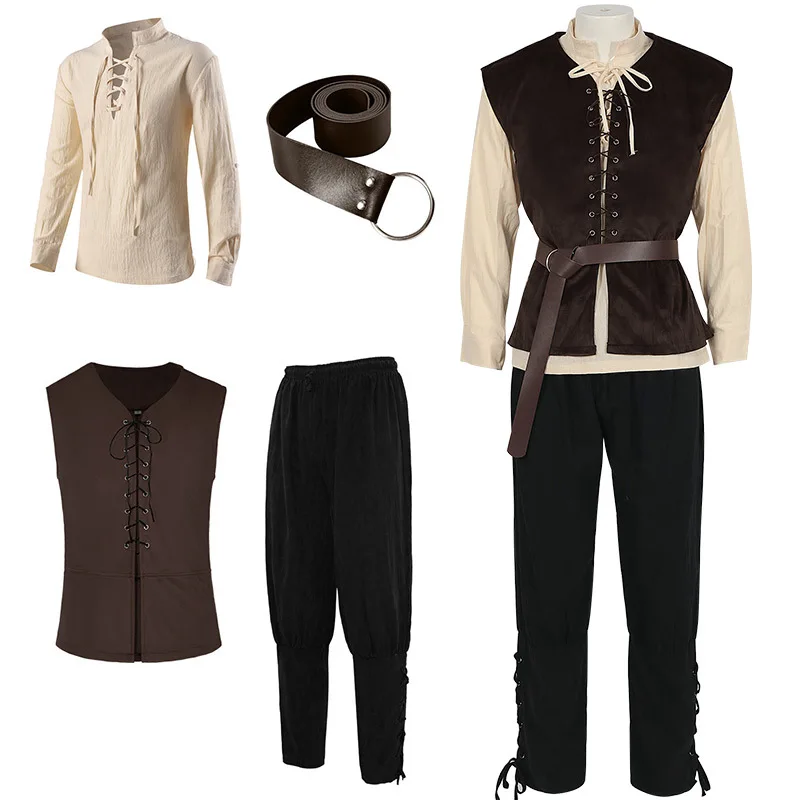 Koszule Średniowieczne Gotycki – Medieval Gothic Lace Up Pirate Shirt recenzja i cena