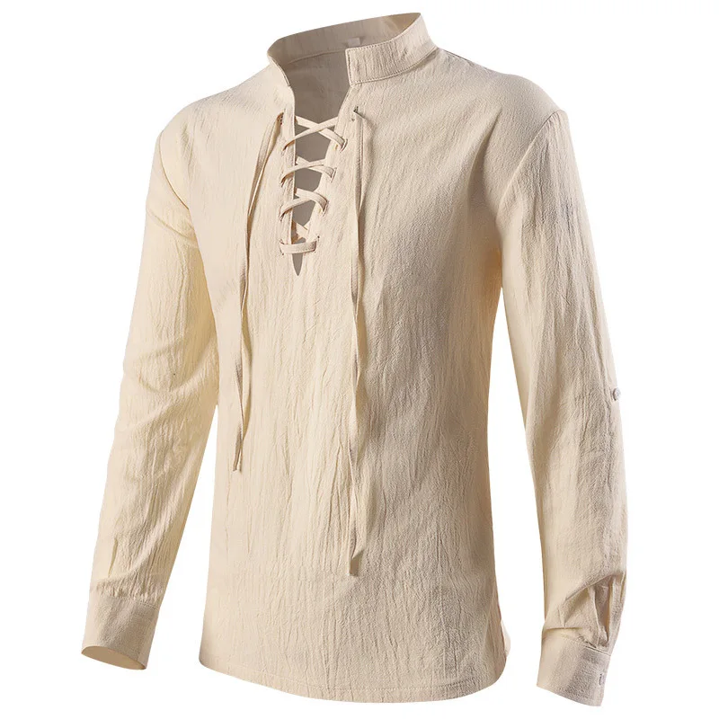 Koszule Średniowieczne Gotycki – Medieval Gothic Lace Up Pirate Shirt recenzja i cena