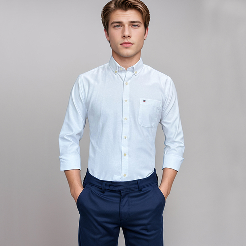 Męska 100% bawełniana koszula  – Oxford Cotton Casual Shirt Business recenzja i cena