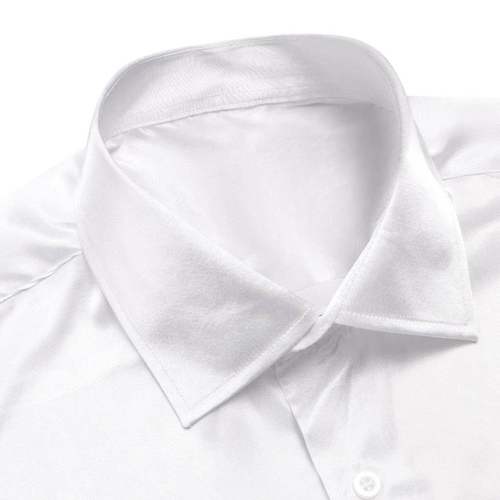 Hi-Tie-białe satyna jedwabna m – Mens Satin Silk Dress Shirt recenzja i cena