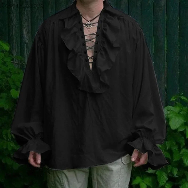 Kostium Średniowieczny Pirat H – Medieval Gothic Lace Up Pirate Shirt recenzja i cena