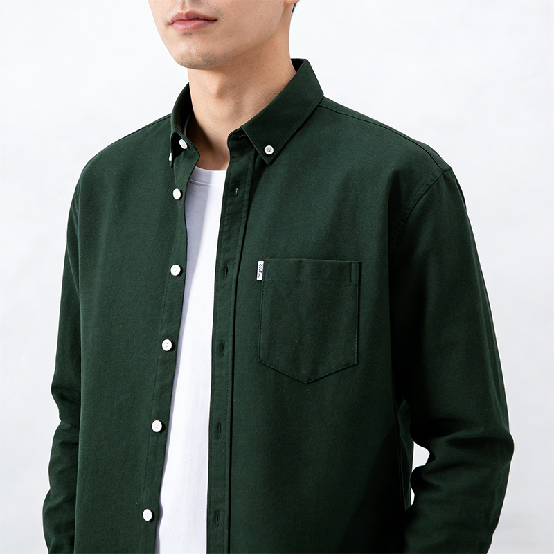Męskie koszule z długim rękawe – Oxford Cotton Casual Shirt Business recenzja i cena