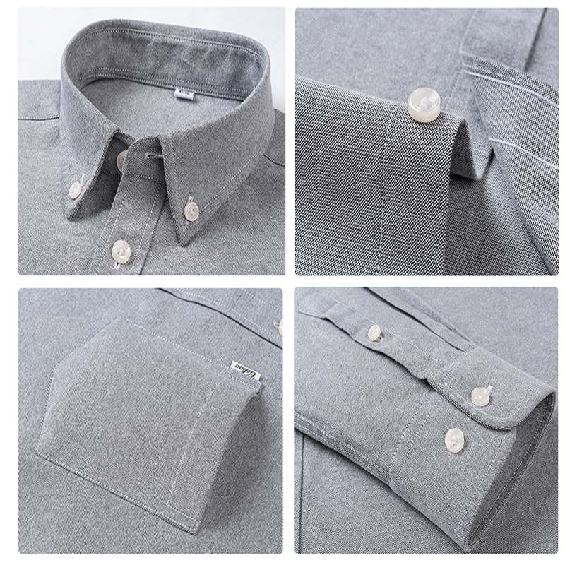 Męskie koszule z długim rękawe – Oxford Cotton Casual Shirt Business recenzja i cena