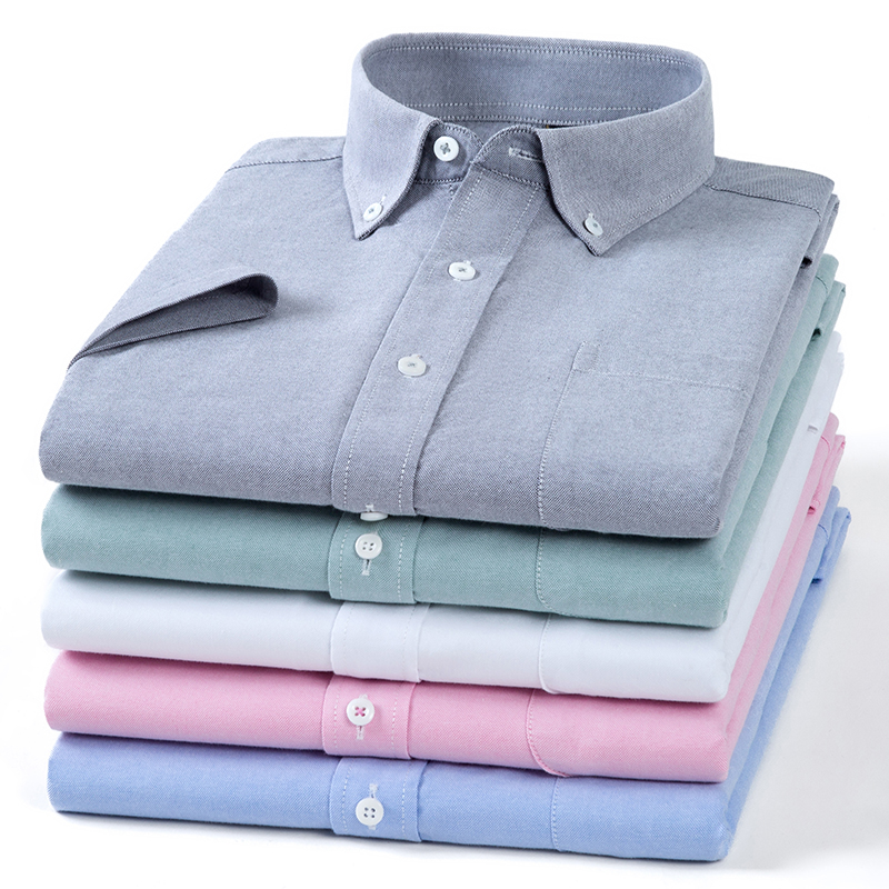 Letnie koszule męskie z krótki – Oxford Cotton Casual Shirt Business recenzja i cena