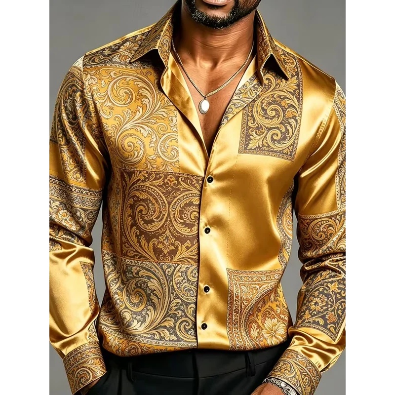 Satynowe jedwabne koszule męsk – Mens Satin Silk Dress Shirt recenzja i cena