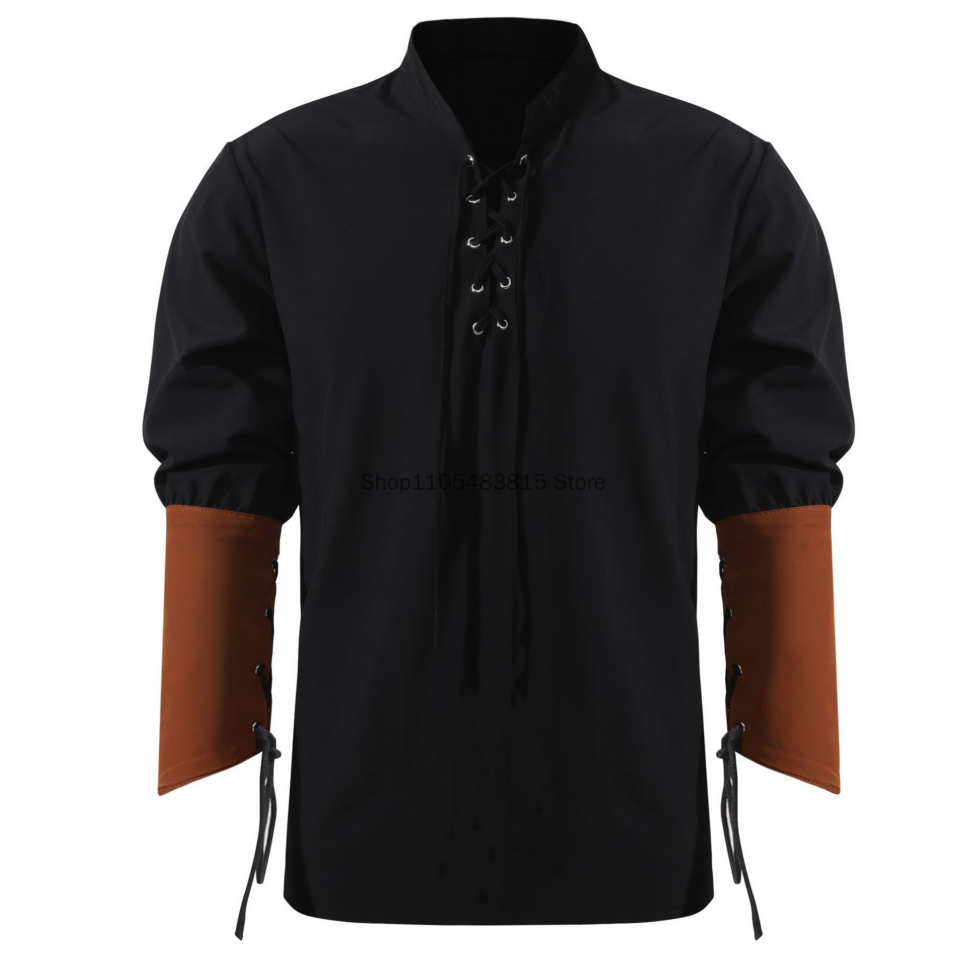 Koszula Piracka Męska - Koszul – Medieval Gothic Lace Up Pirate Shirt recenzja i cena