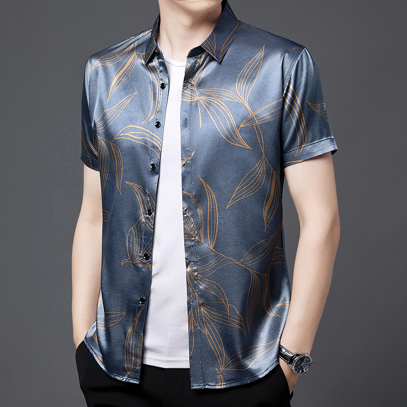 Lato 2022 męskie jedwabne ubra – Mens Satin Silk Dress Shirt recenzja i cena