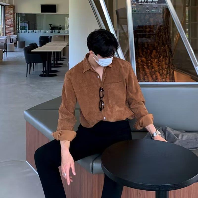 Męskie koszule sztruksowe z dł – Corduroy Button Up Shirt Men recenzja i cena