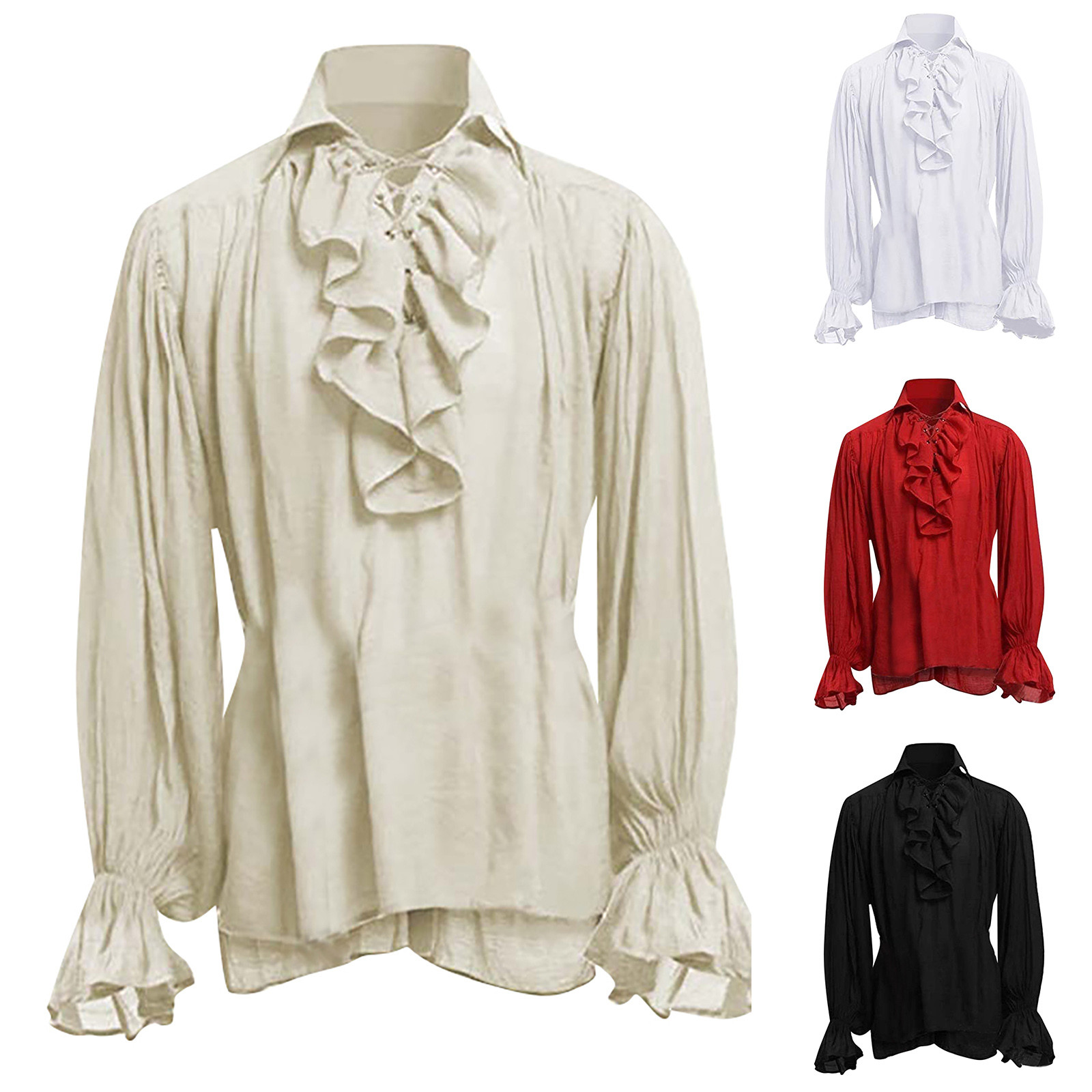 Męska koszula piracka na Hallo – Medieval Gothic Lace Up Pirate Shirt recenzja i cena